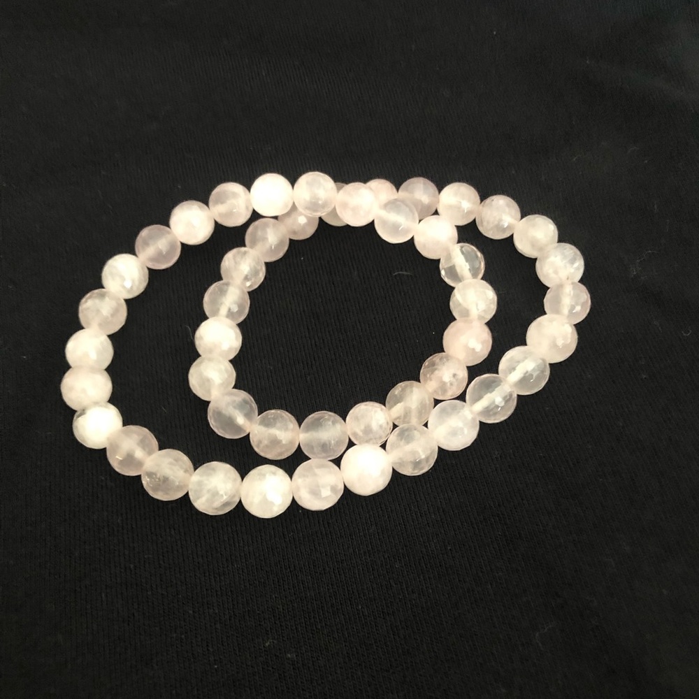 Rose quartz necklace or double strand bracelet